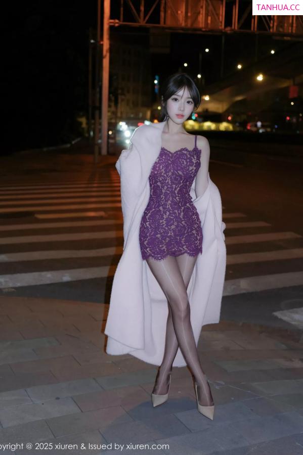 汁汁  [XiuRen]高清写真图 2025.05.27 No.10332 汁汁 紫色吊带第8张图片